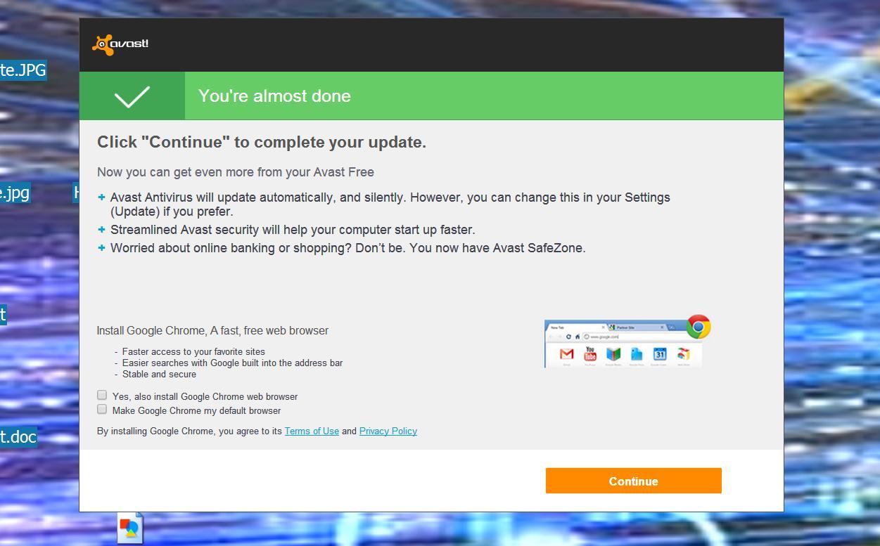 avast free silent install without chrome